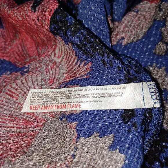 Intimately Free People "So You Say" Lace Floral Slip Dress Womens M Cobalt Boho - Picture 6 of 8